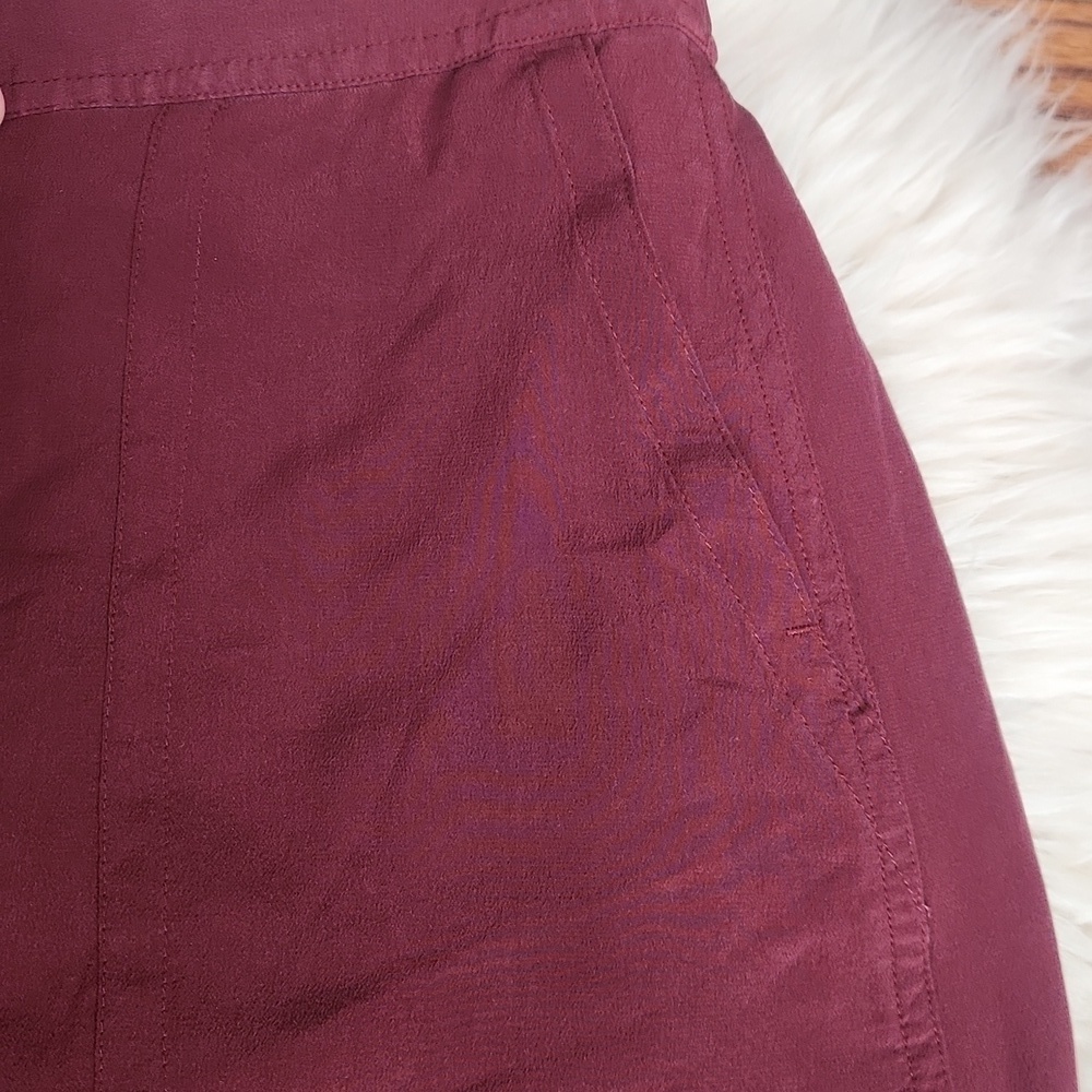 Madewell Maroon Mini Silk Skirt - Picture 2 of 6